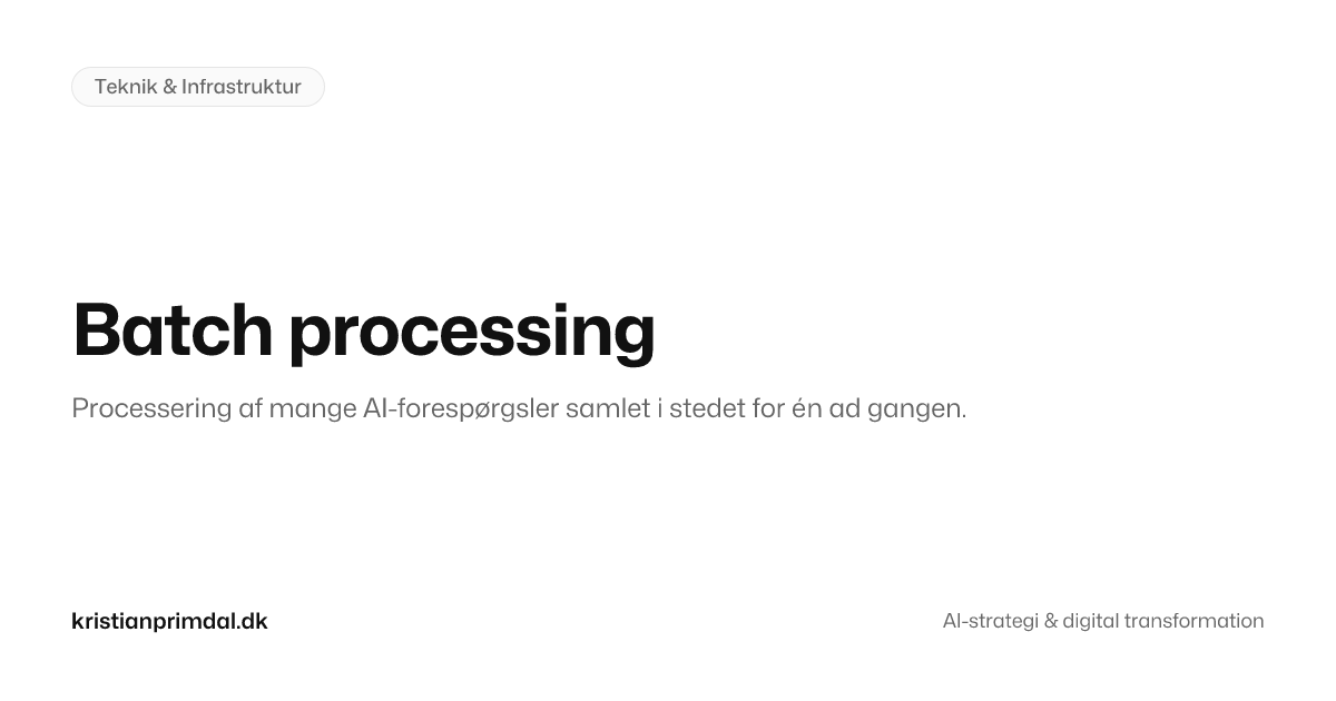 Hvad er Batch processing? — AI Ordbog